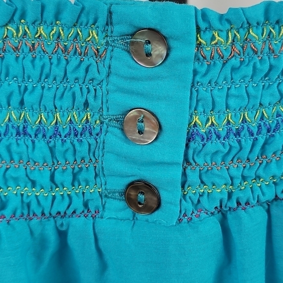 NWT Da Nang sleeveless embroidered blue tank top M - Picture 6 of 14